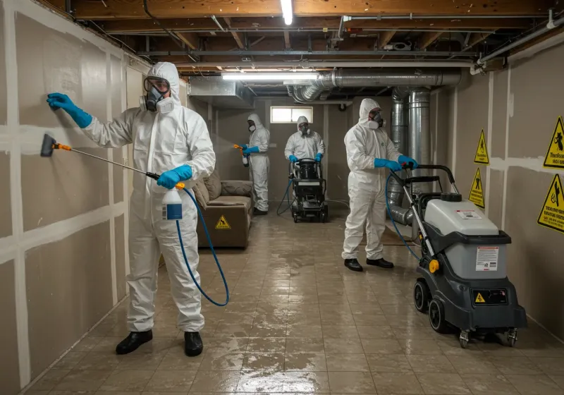 Basement Moisture Removal and Structural Drying process in Levy County, FL